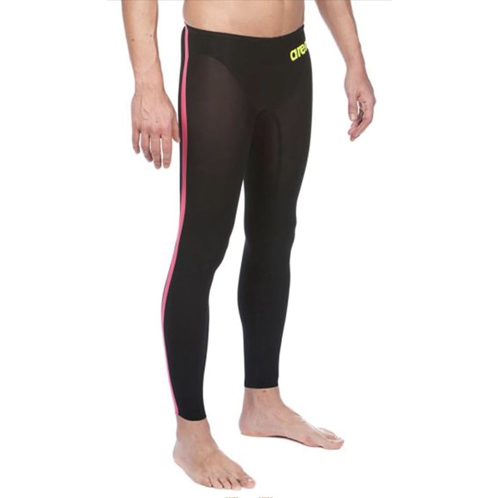 Nwt New Men's Arena Powerskin R-Evo Open Water Pant, Black/Fluo Yellow Size 28